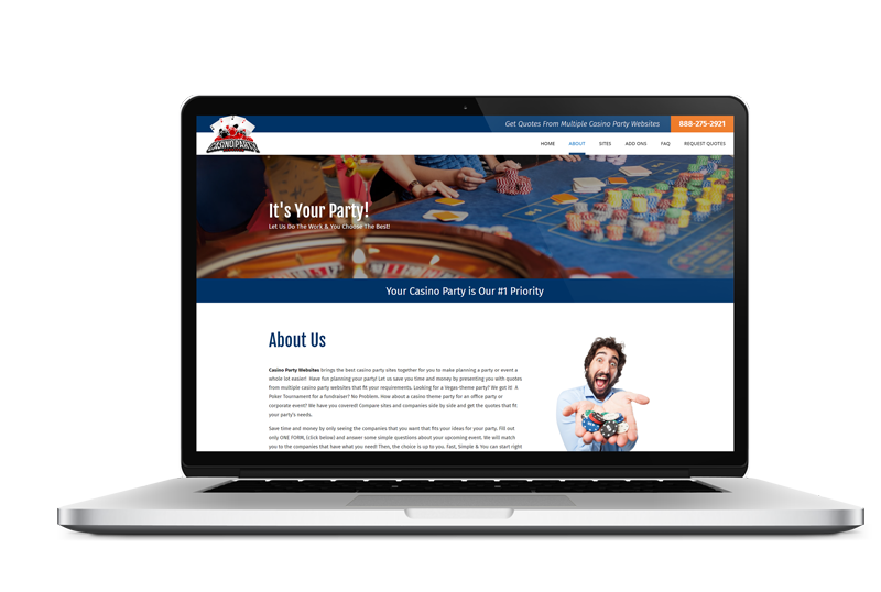 21 Fun Casino Party Website Design in [location] by Live Web Design